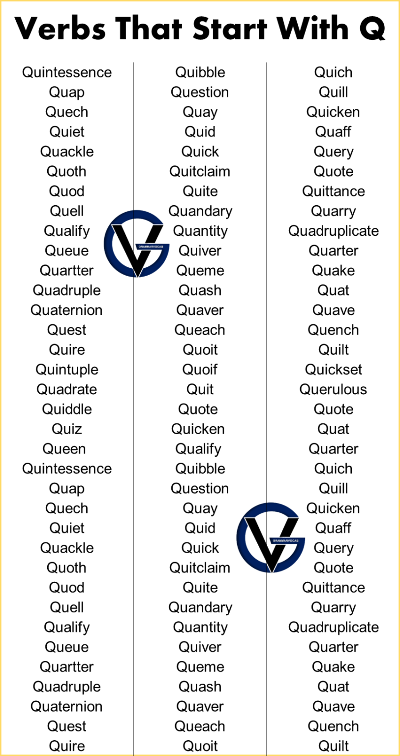 Verbs Starting With Q GrammarVocab