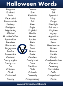 List Of Halloween Vocabulary Words In English GrammarVocab