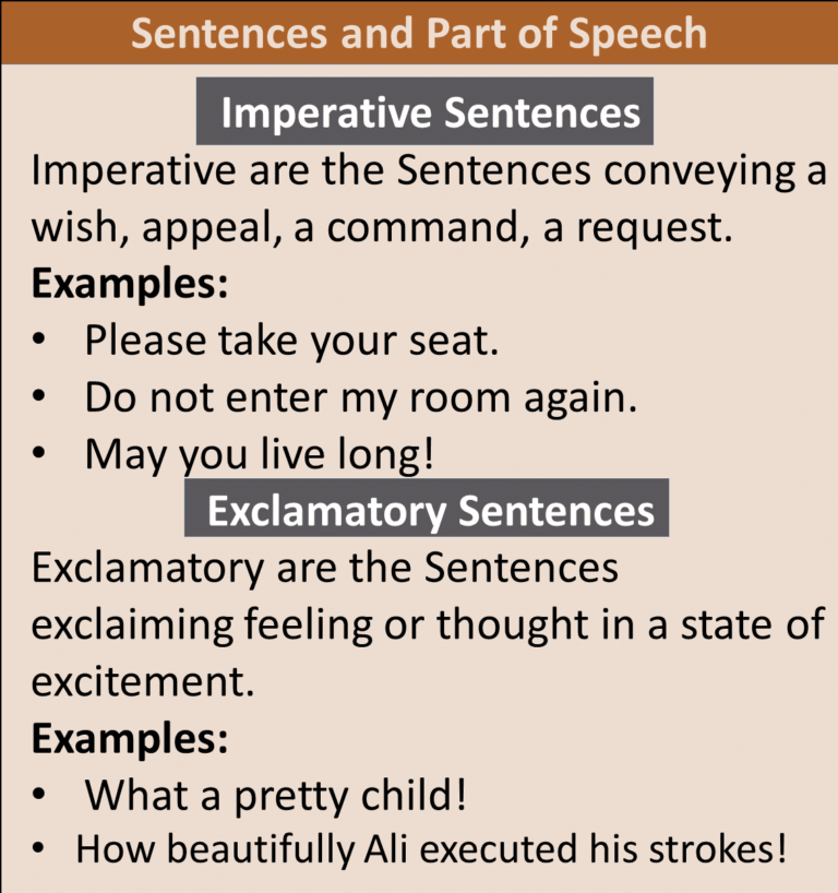 Types of sentences with examples - GrammarVocab
