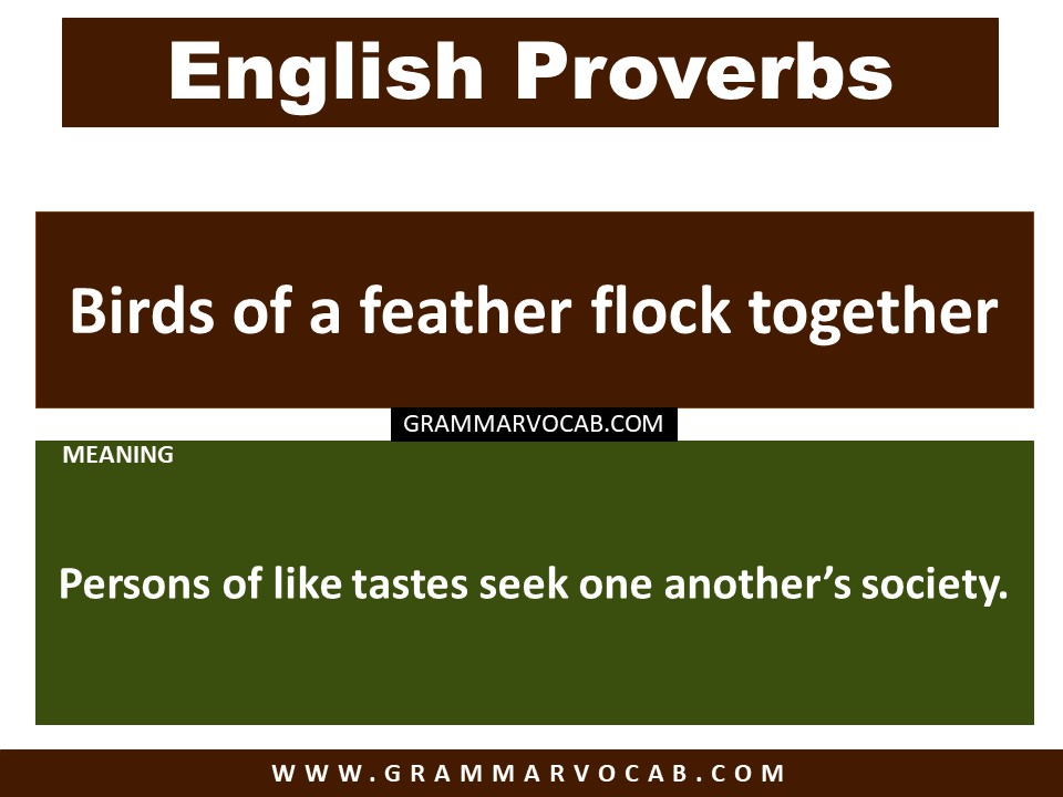 proverbs with meaning in English