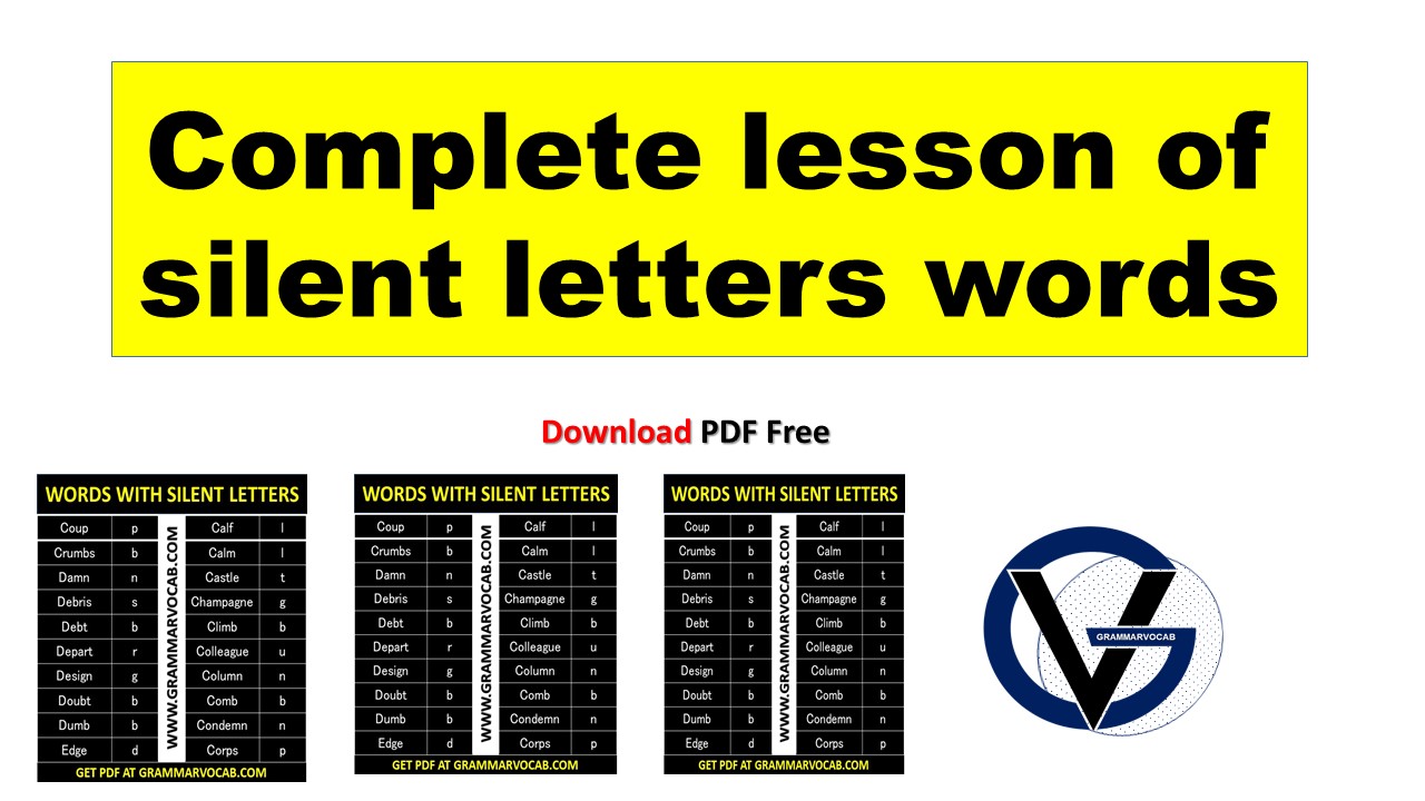 100+ silent letters words - Download Infographics PDF