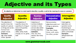 adjective and its types - GrammarVocab