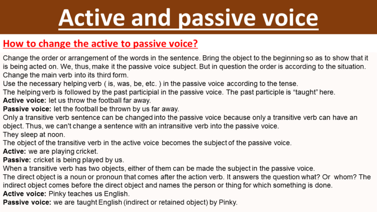 Rules of Active and Passive Voice | Definition & Examples - GrammarVocab