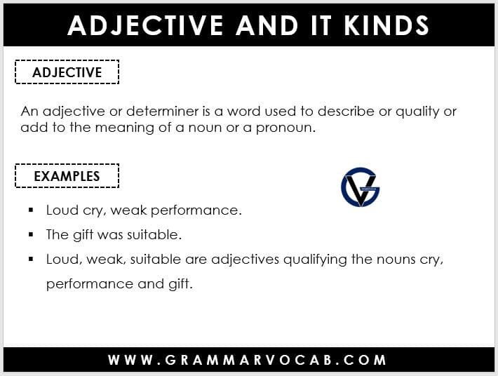 adjective and its types