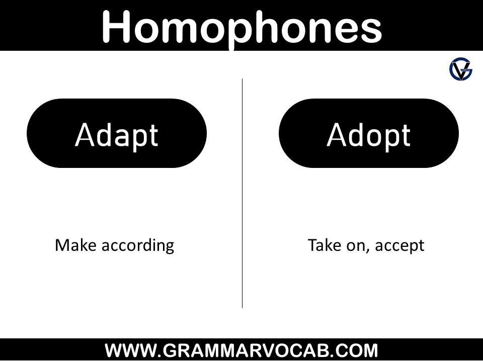 Homophones examples with meaning