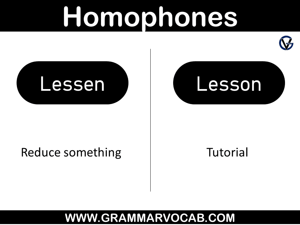 Homophones examples with meaning