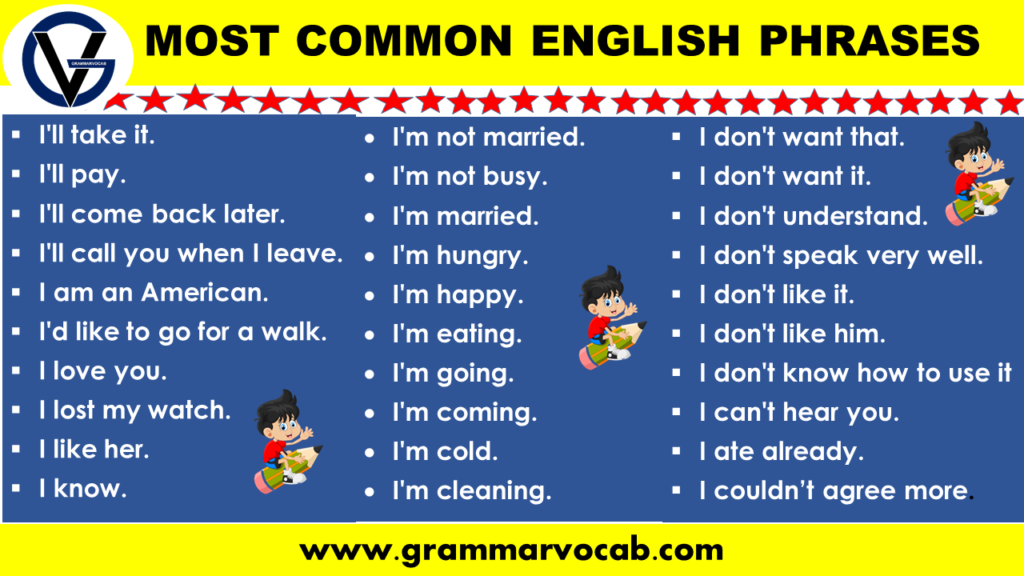 Most Common English Phrases With Pdf Grammarvocab Hot Sex Picture