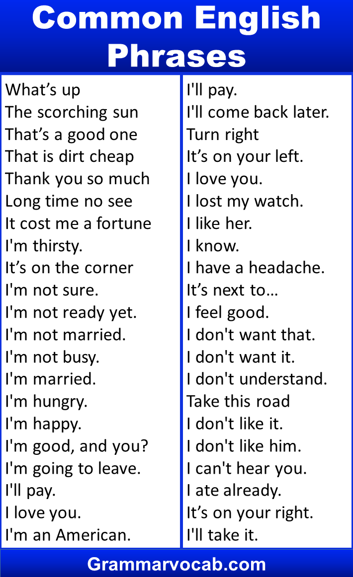 Common English Phrases