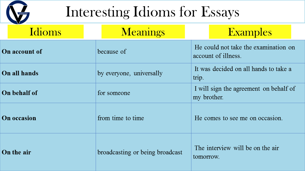 idioms for essays