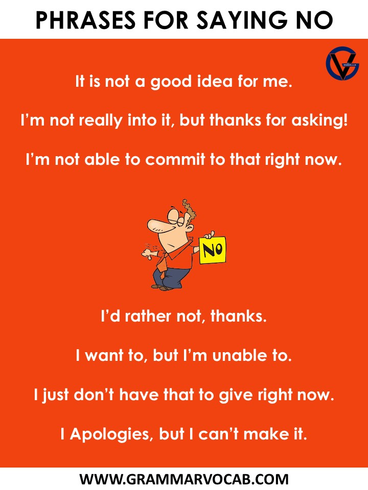 Phrases for saying no