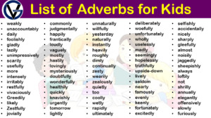 300+ List of Adverbs for Kids PDF - Definition and Infographics ...