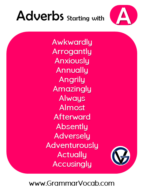 Useful List Of Adverbs From A To Z Grammarvocab