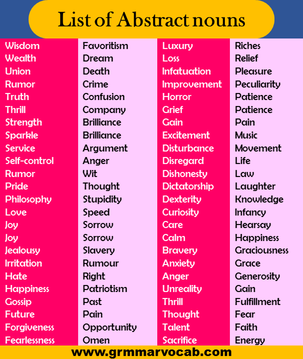 abstract nouns