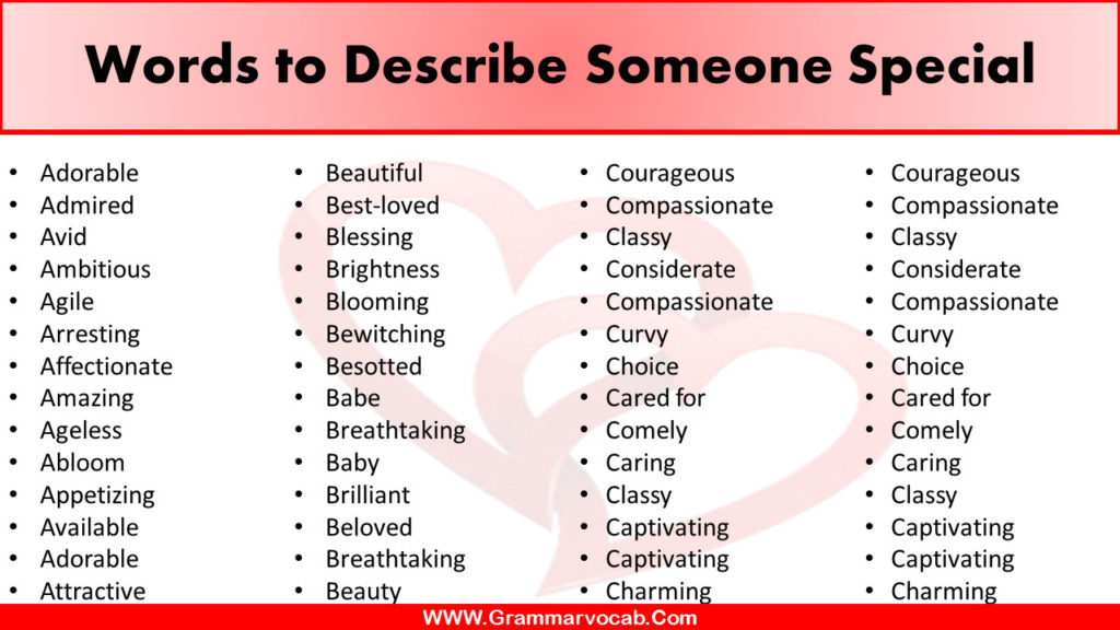 100 Love feeling words in English, Words to Describe Love - GrammarVocab