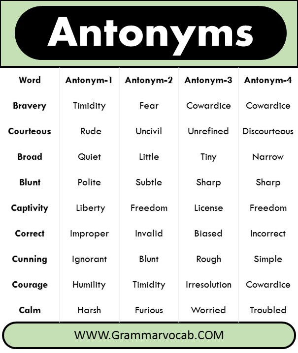 what is the antonym