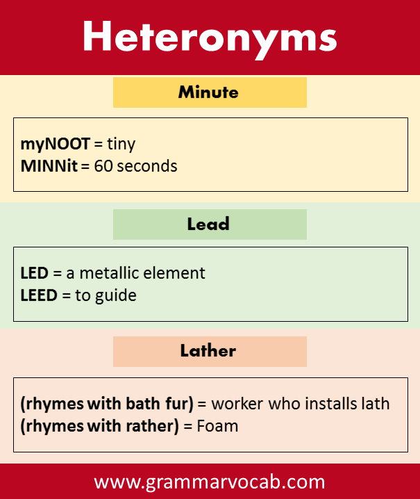 Heteronyms Examples