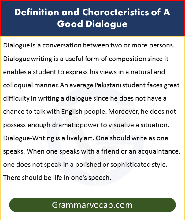 dialogue definition in essay writing