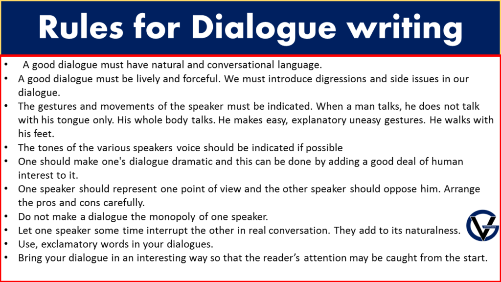 Basic Rules for Dialogue writing