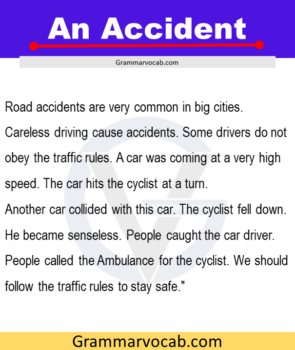 short an accident essay in english easy