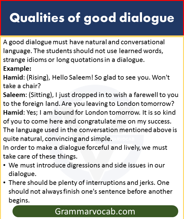 Qualities of good dialogue