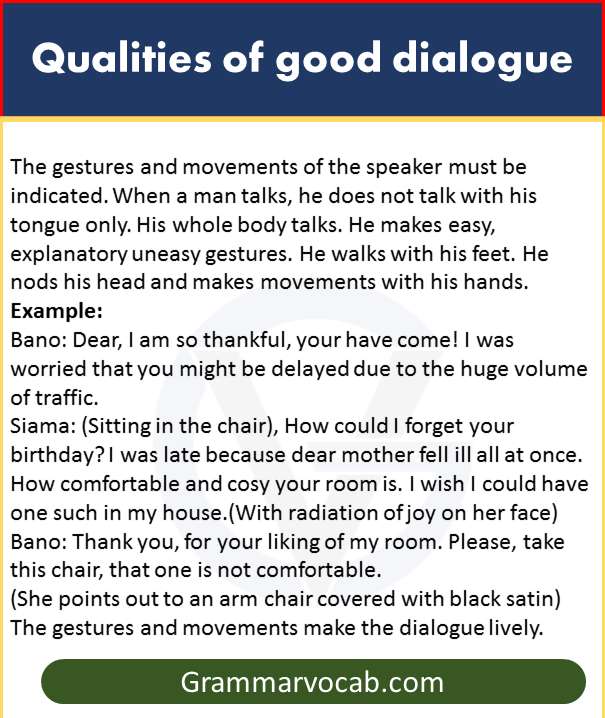 Qualities of good dialogue