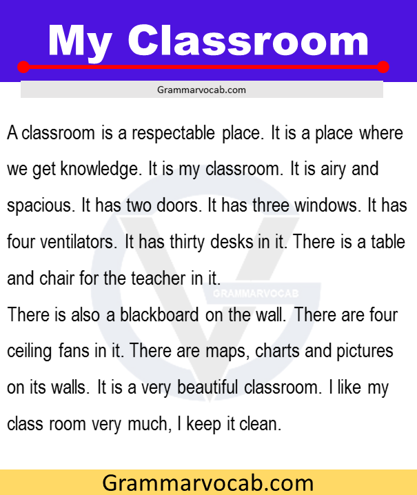 my classroom essay for class 2