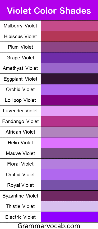 Violet Color Names Color Palette Challenge Purple Color Names Color Images 3230