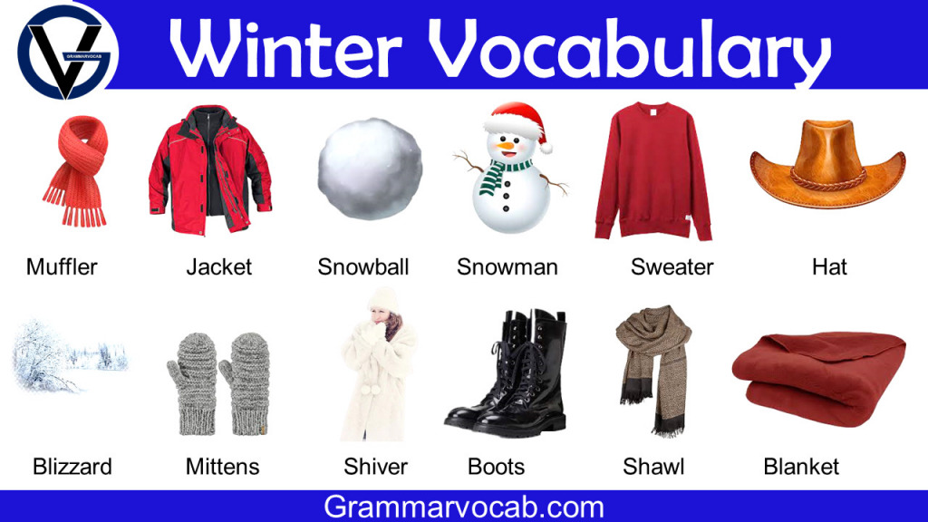 Winter Vocabulary Words with Pictures
