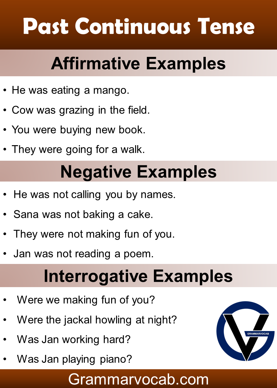 past continuous tense examples