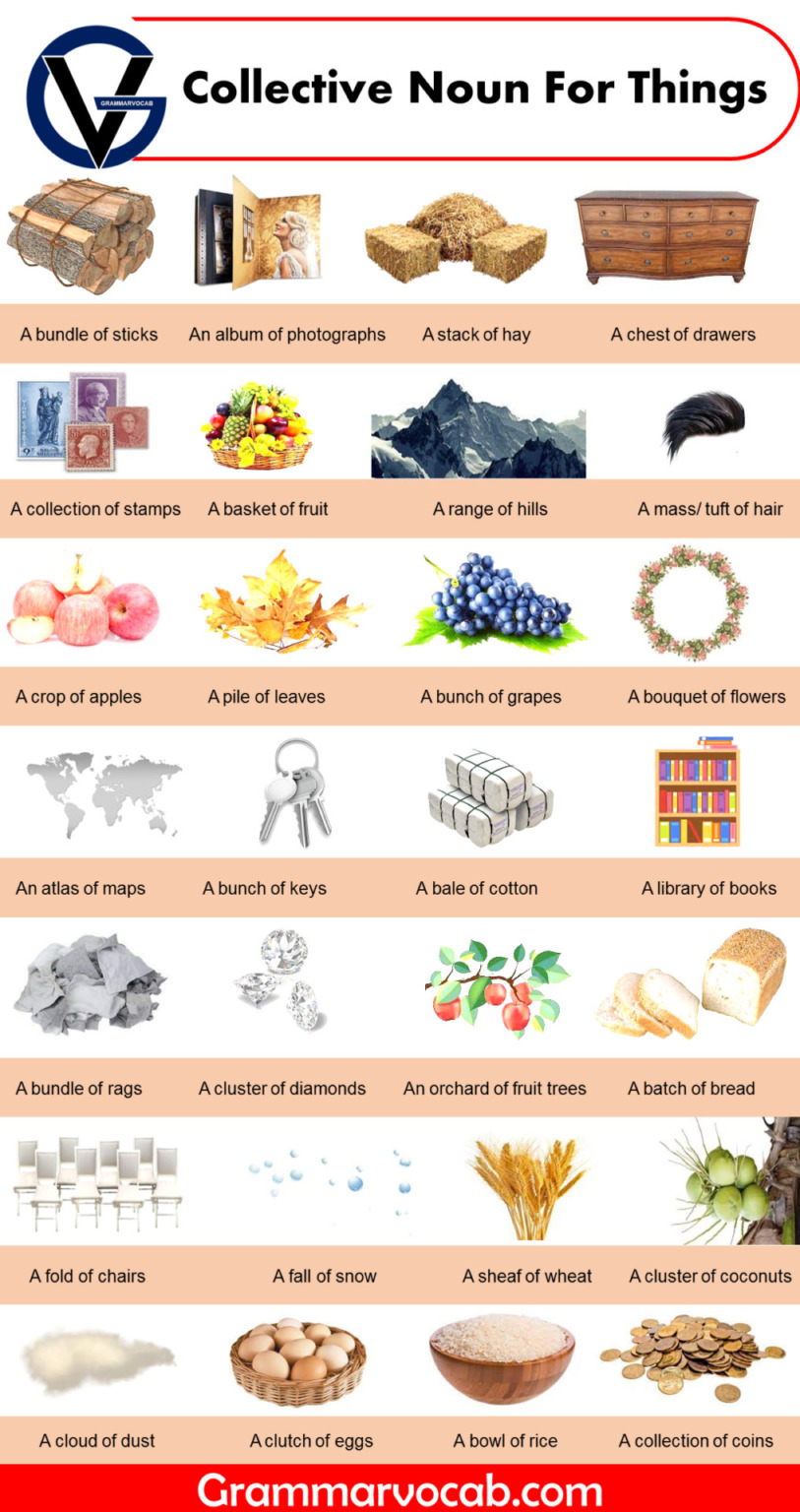 List of Collective Noun for Things GrammarVocab
