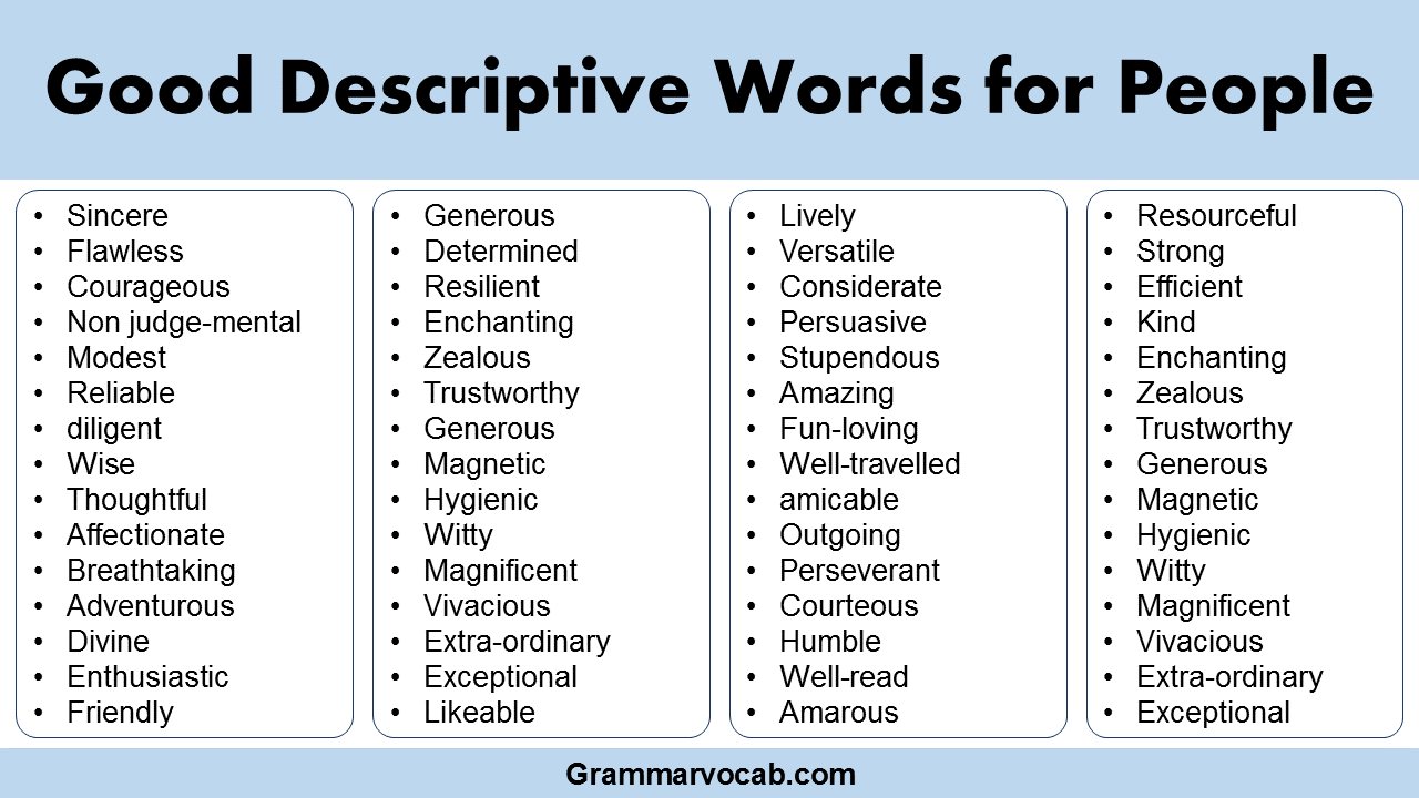 good descriptive words to use in creative writing