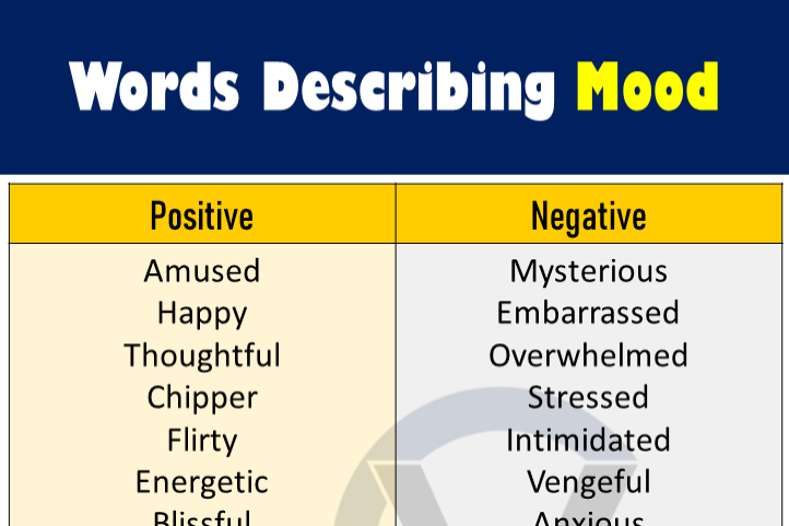 mood descriptive words