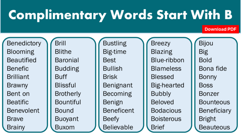 Complimentary Words Starting With Z