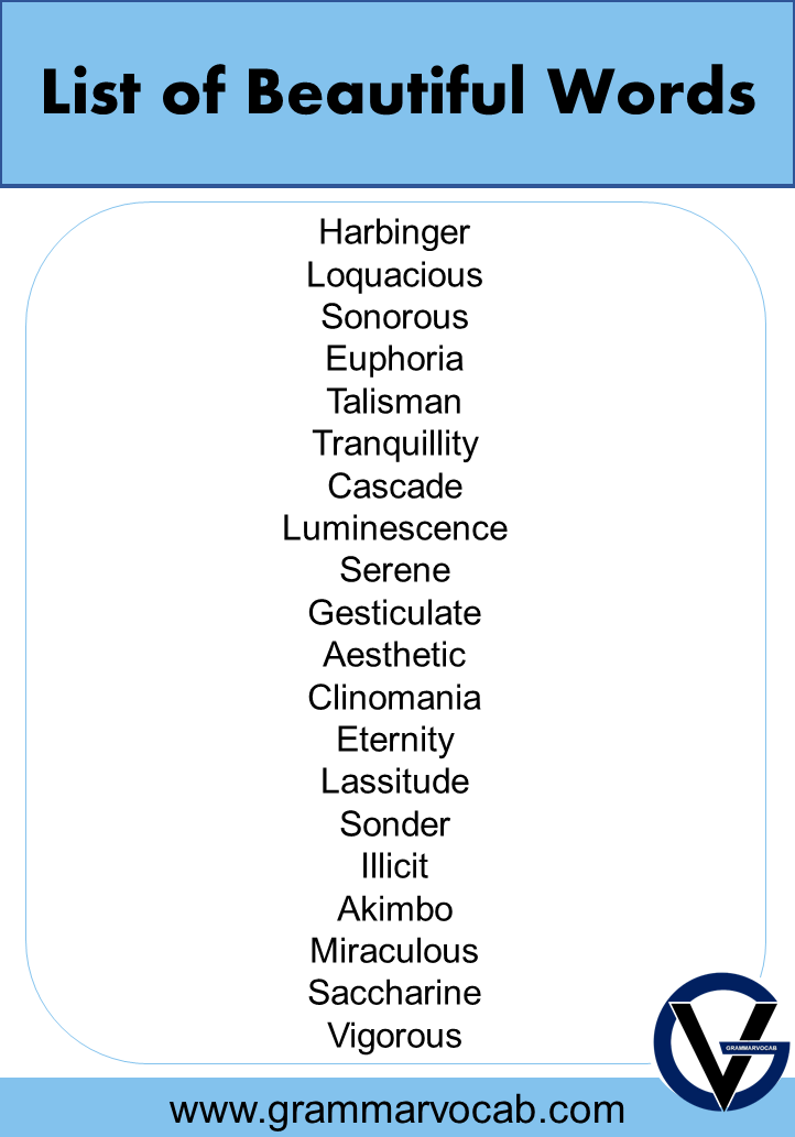 Beautiful Words List