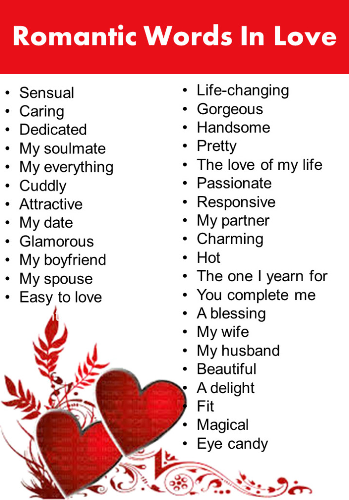 List of 100+ Romantic Words In Love GrammarVocab