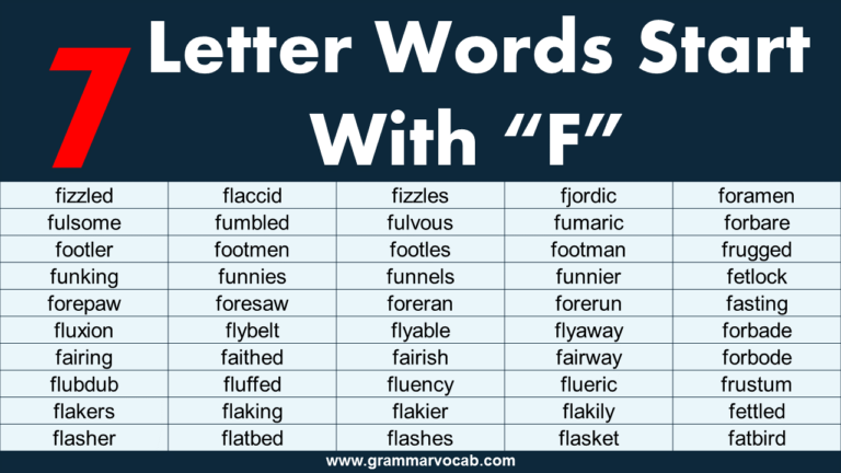 7 letter words - GrammarVocab