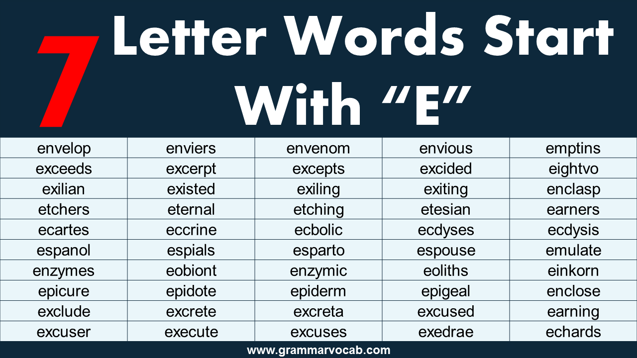 Seven Letter Words With E