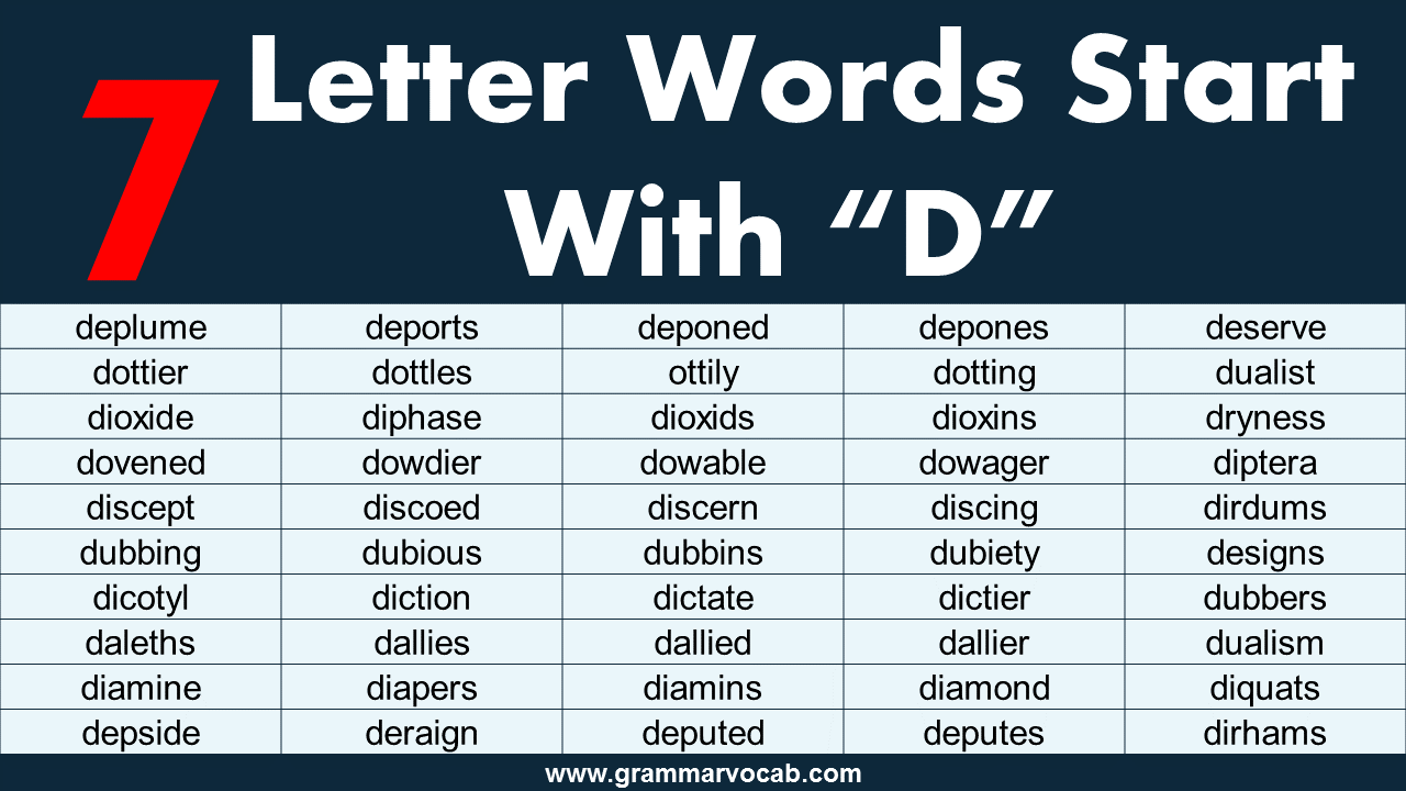 7 Letter Words That Start With D GrammarVocab