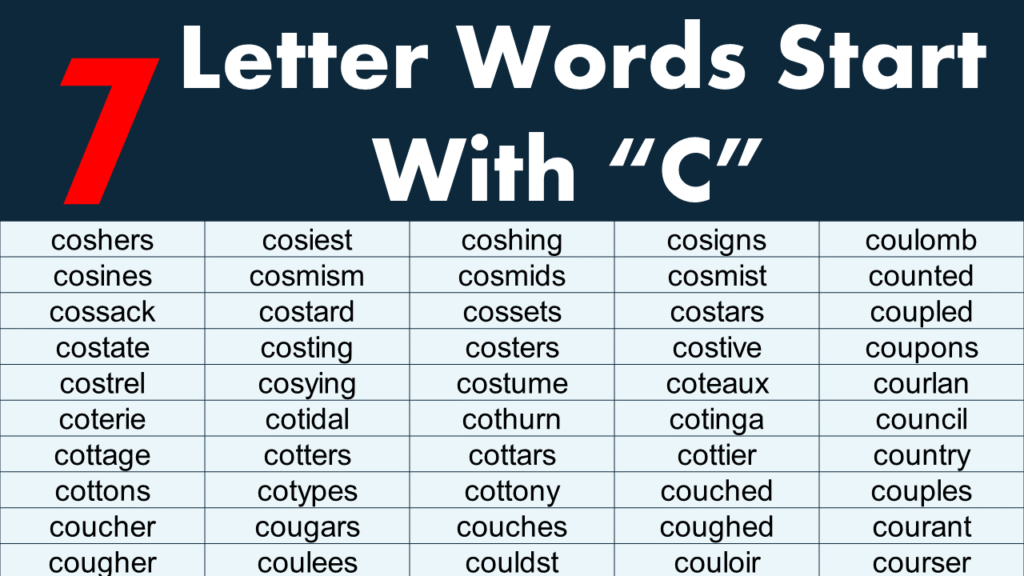 7 Letter Words That Start With C GrammarVocab