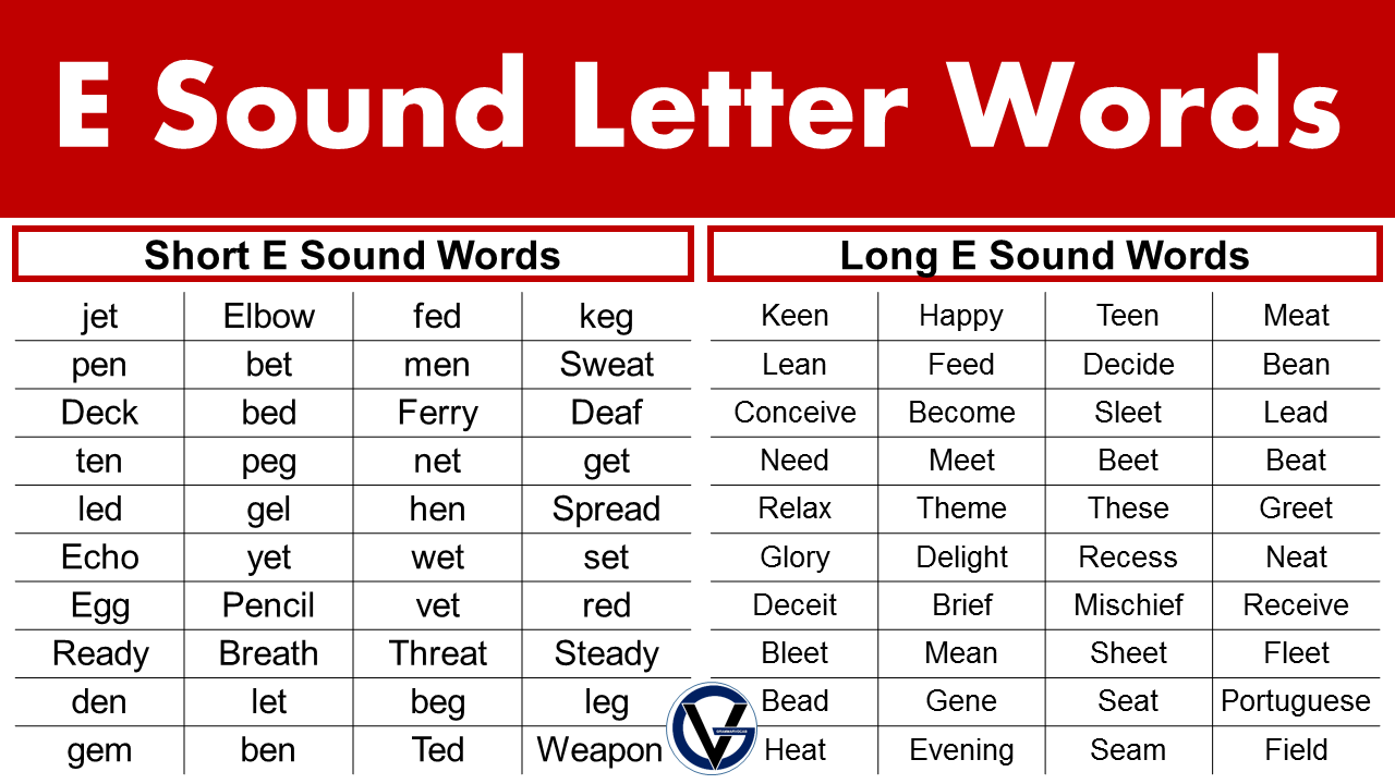 E Sound Letter Words