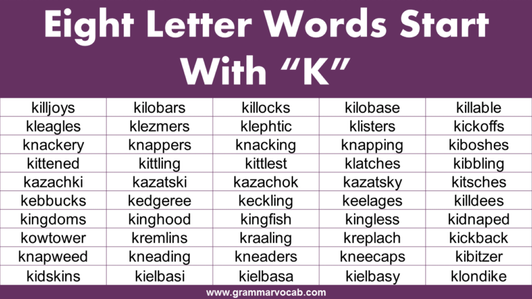 Eight Letter Words Starting With K GrammarVocab
