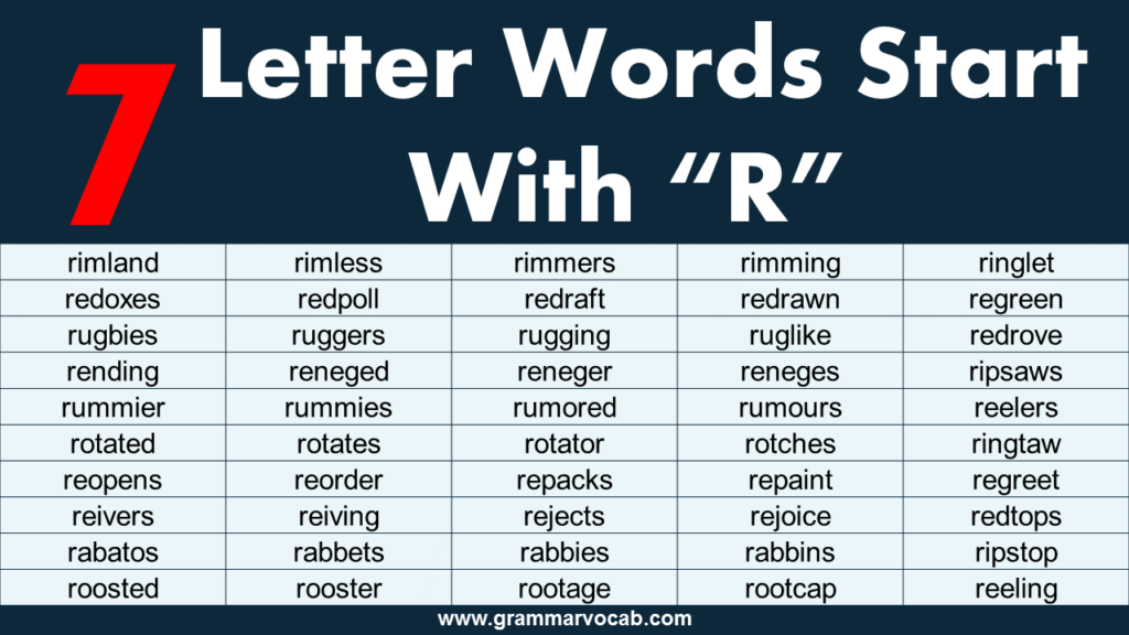 Words That Start With R That Mean Nice