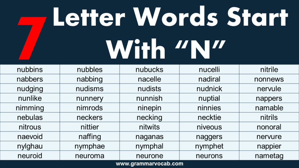 Seven Letter Words Starting With N