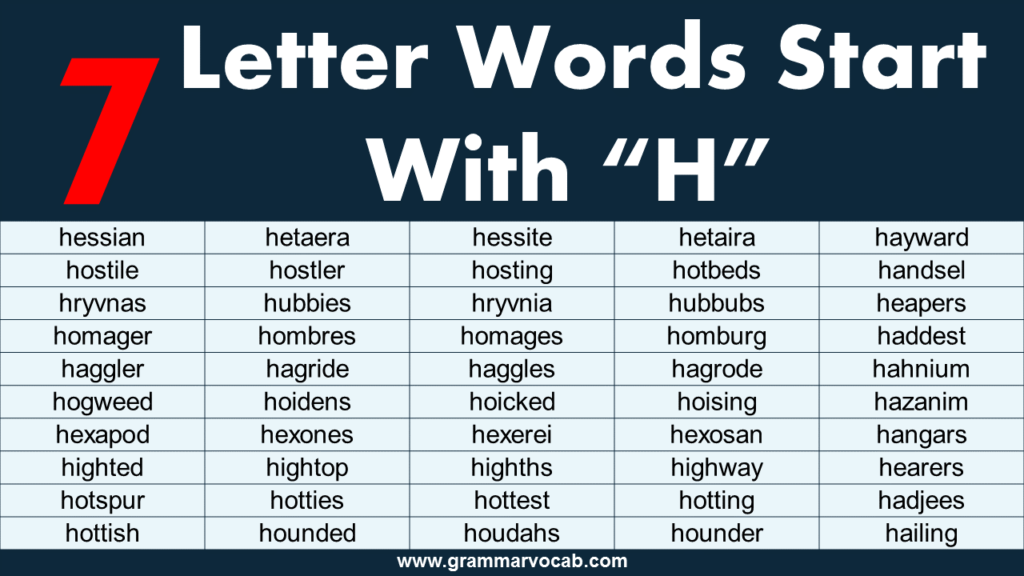 Ten Letter Words That Begin With H