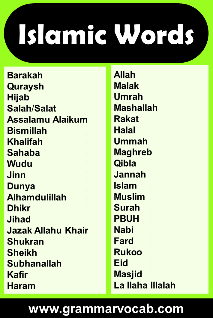 Islamic Words in English