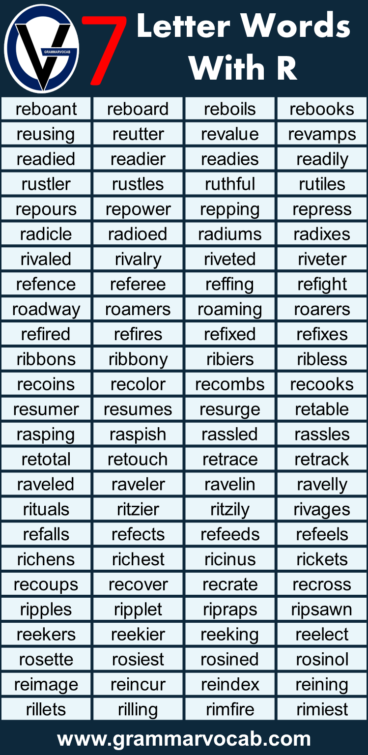 7 letter words with r