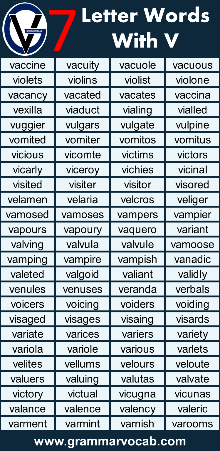 7 Letter Words With V In It