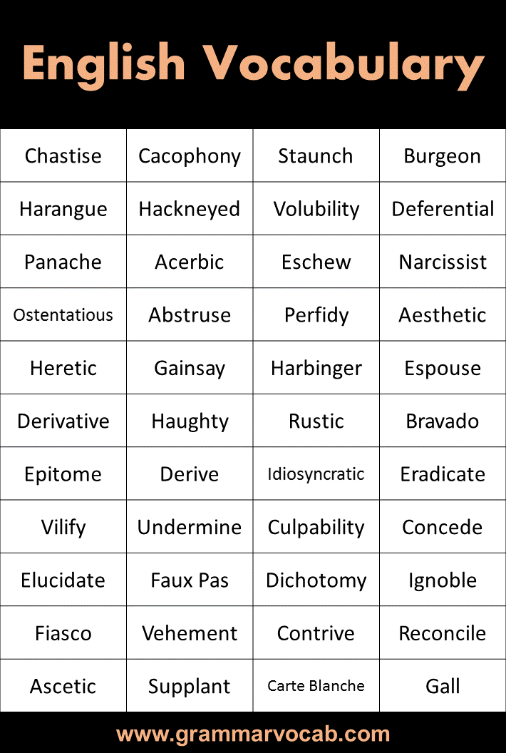 advanced vocabulary words for essays