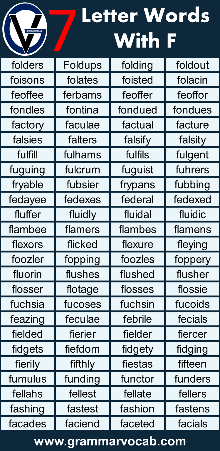 Seven Letter Words with F