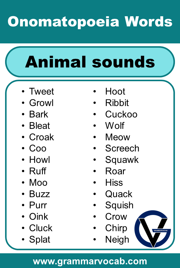 onomatopoeia examples animals